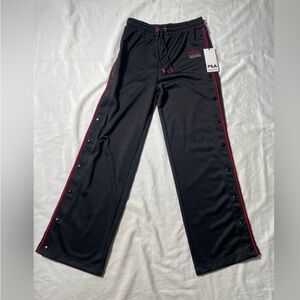 NWT Peloton Fila Women’s Size Medium Black Red White TearAway Activewear Pants